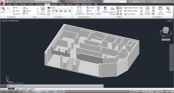 Building 3d Model Sectional View At Seal Lavel